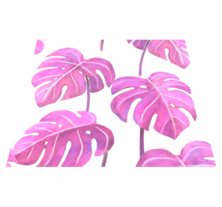 Vaaleanpunainen maalattu monstera vinyylimatto - Tenstickers