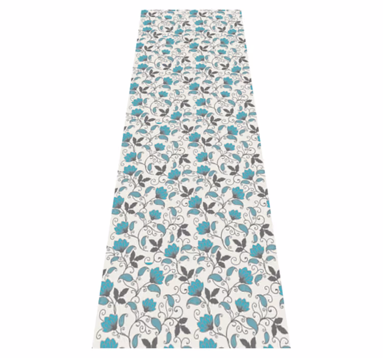 Luonto vinyylimatto teal lootuskukka - Tenstickers