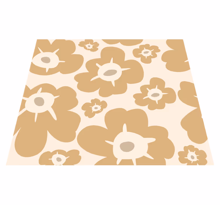 Beige kukat luonto vinyylimatto - Tenstickers