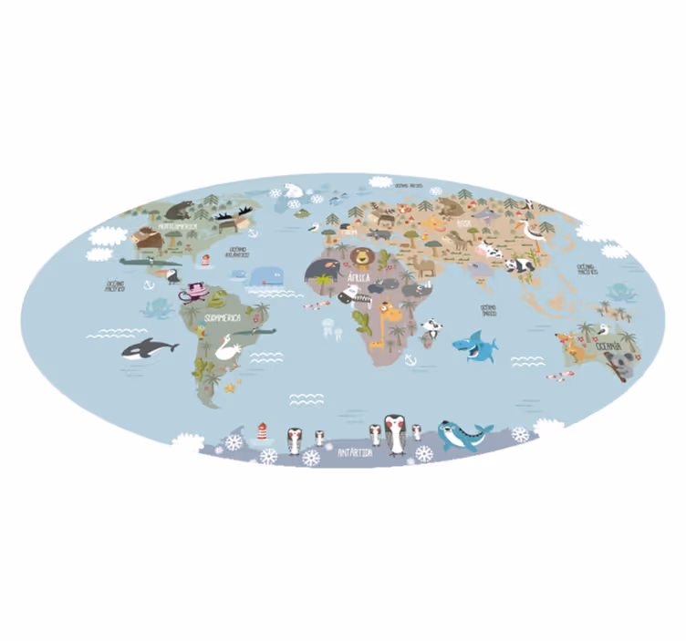 Cpprivalia_infantiles pastellimaailmakarttamatto - Tenstickers