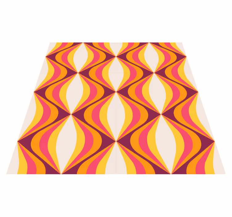 Vintage vinyylimatto retro oranssi aalto - Tenstickers