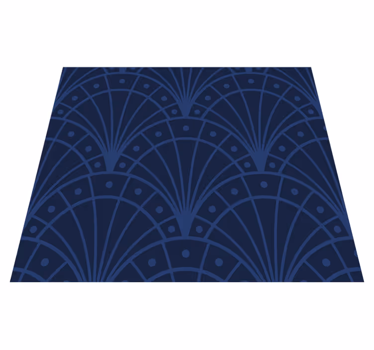 Navy sininen art déco vinyylimatto - Tenstickers