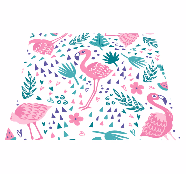 Flamingo-kuvioinen eläinvinyylimatto - Tenstickers
