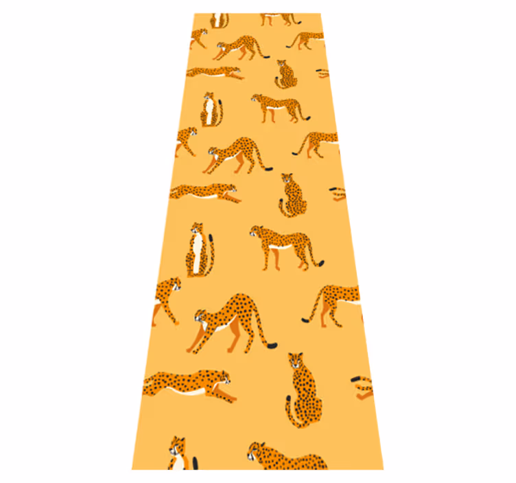 Keltaiset leopardit graafinen kuvio eläin vinyylimatto - Tenstickers