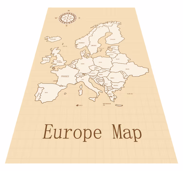 Vintage eurooppa maailmakartta vinyylimatto - Tenstickers