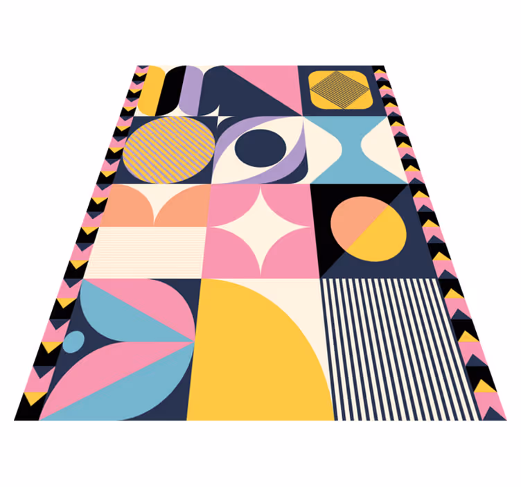 Moderni vinyylimatto monimuotoisilla geometrisilla kuvioilla - Tenstickers