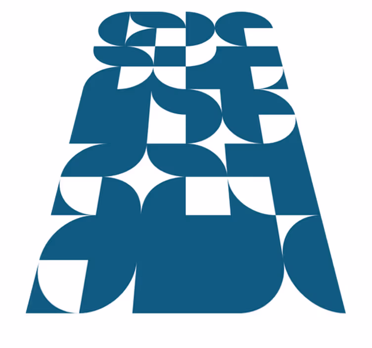 Moderni vinyylimatto sininen ympyrägeometrinen kuvio - Tenstickers