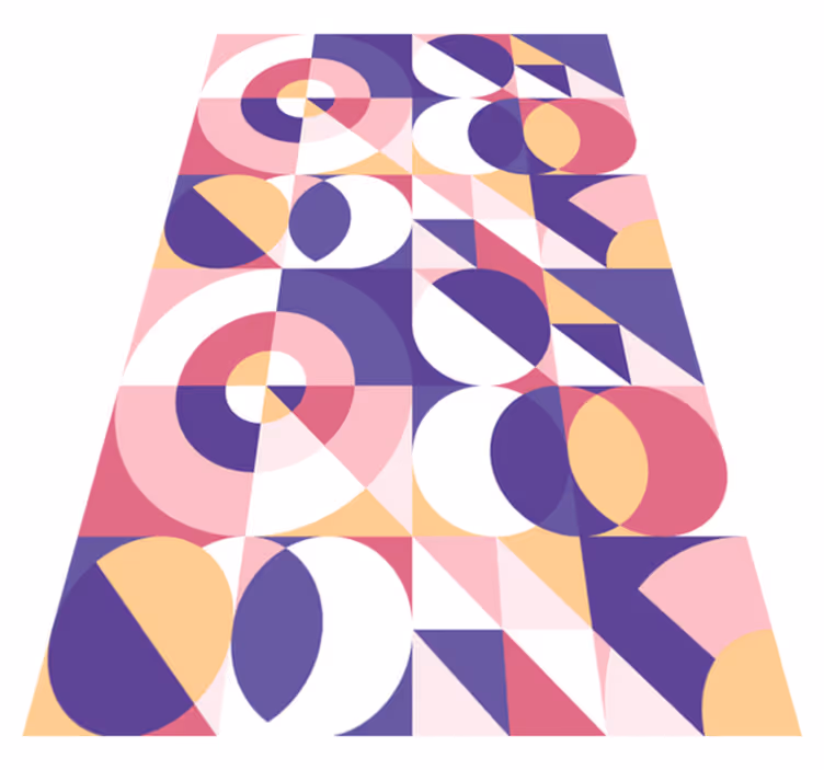 Moderni vinyylimatto abstrakteilla geometrisilla kuvioilla - Tenstickers