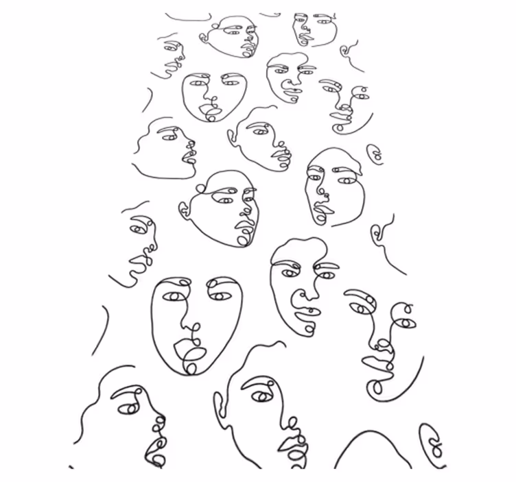 Moderni vinyylimatto kasvokuvioilla - Tenstickers