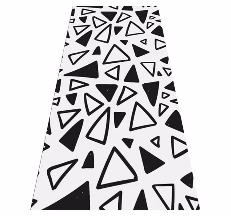 Geometrinen minimalistinen mustavalkoinen kolmio matto - Tenstickers