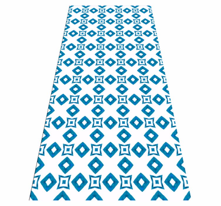 Geometrinen sininen timanttikuvio vinyylimatto - Tenstickers