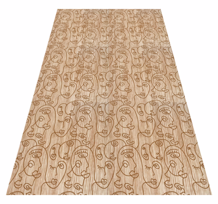 Abstrakti beige piirretty nainen tekstuuri vinyylimatto - Tenstickers
