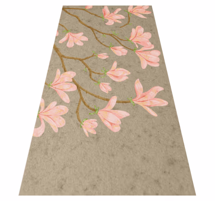 Vintage tyyli magnolia vinyylimatto - Tenstickers