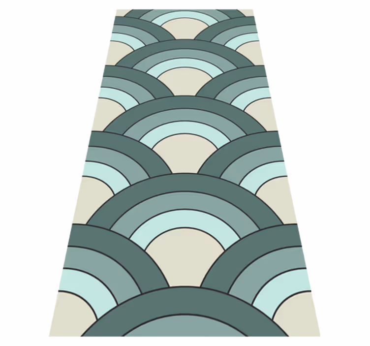Vintage vinyylimatto kerrokselliset aalto-kuviot - Tenstickers