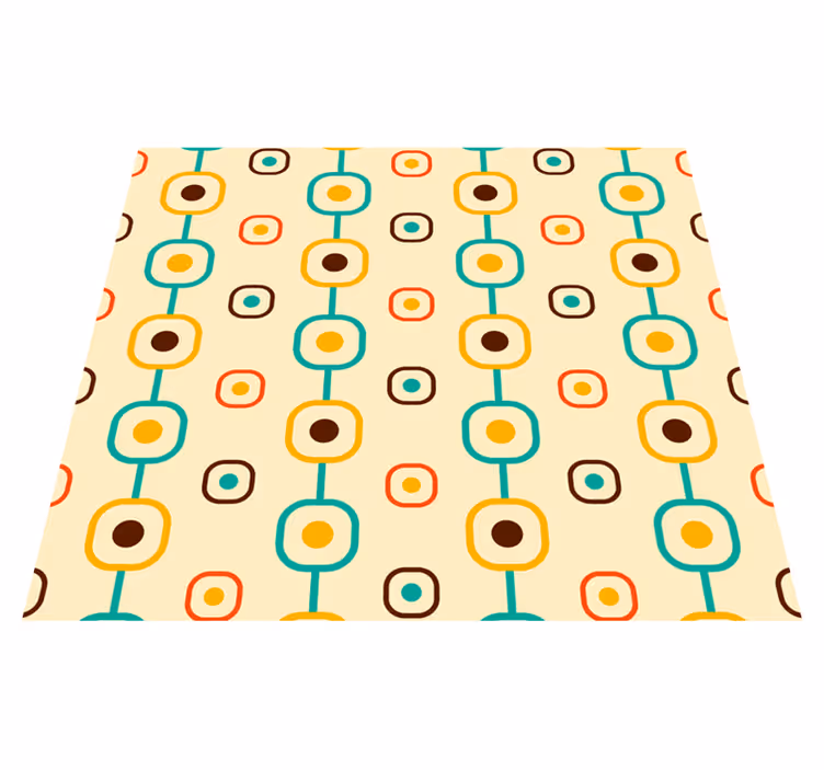 60-luvun geometria vintage vinyylimatto - Tenstickers