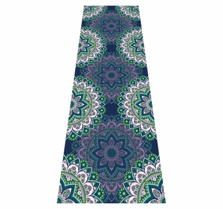 Vintage vinyylimatto lasimaalattu mandala - Tenstickers