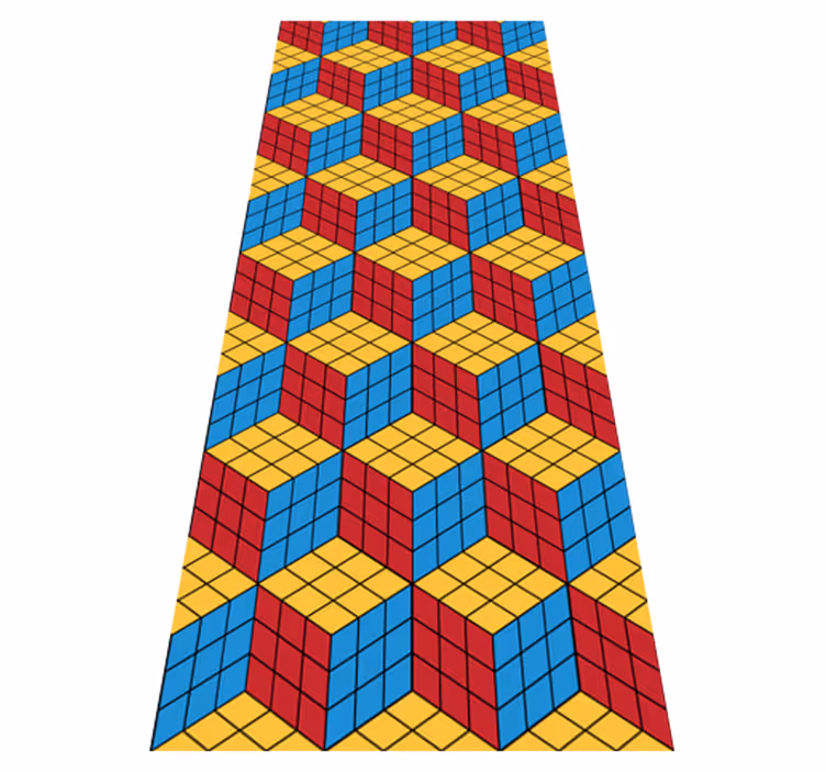 Vintage vinyylimatto rubikin kuution alkuperäinen kuosi - Tenstickers