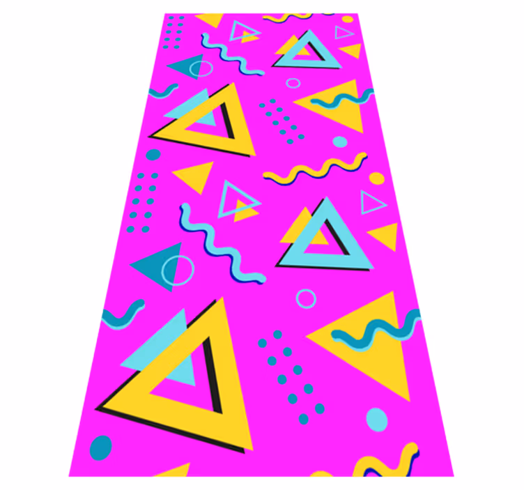 Vintage vinyylimatto memphis retro 80 geometriset muodot - Tenstickers
