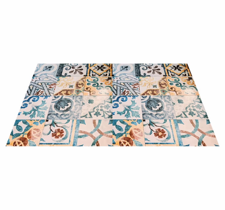 Vintage vinyylimatto retrotyylinen mosaiikkikuosi - Tenstickers