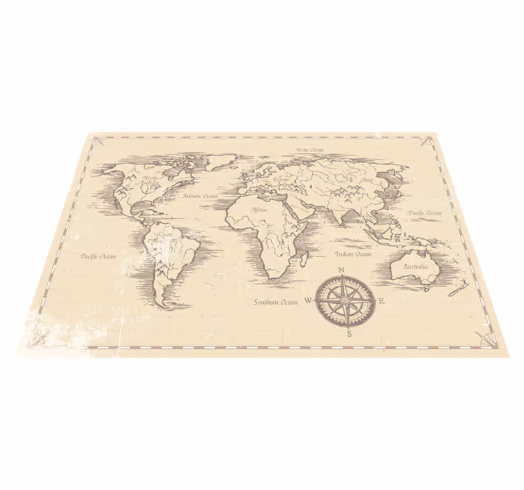 Vintage maailmakartta vinyylimatto - Tenstickers