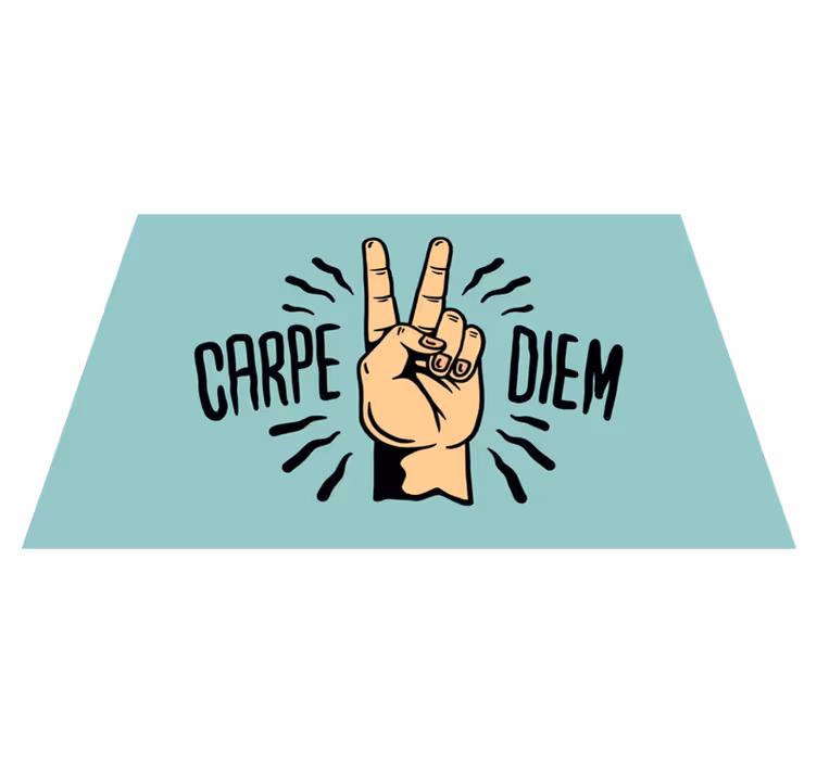 Carpe diem rauhan käsi kuvasto vinyylimatto - Tenstickers