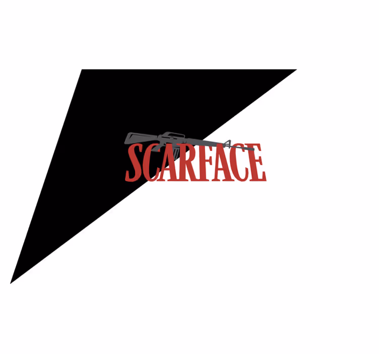 Scarfaceelokuvakuva tekstillä vinyylimatto - Tenstickers