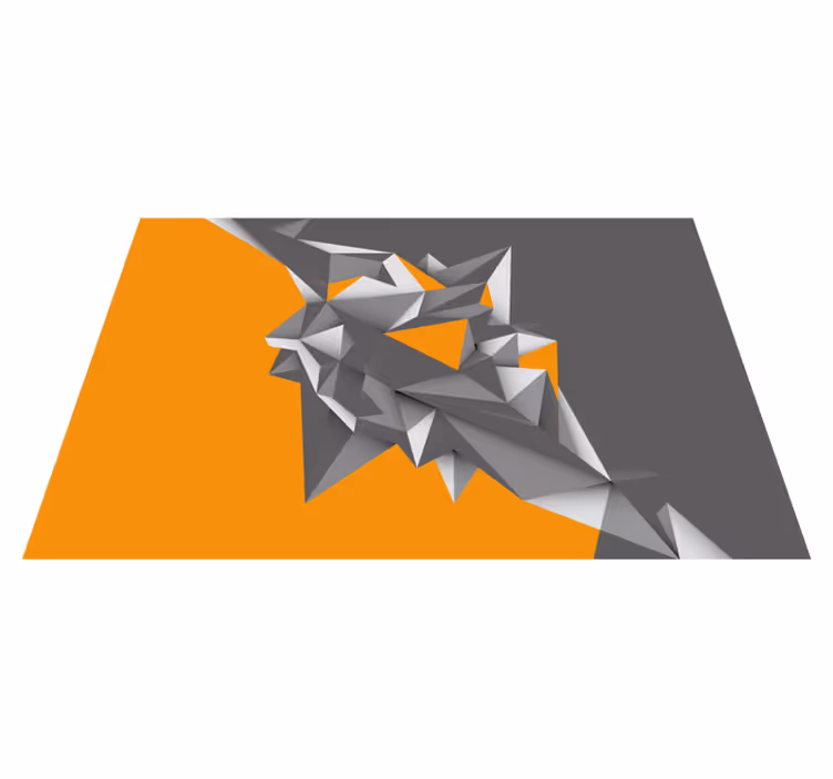 Harmaa ja oranssi geometrinen abstrakti muoto matto - Tenstickers