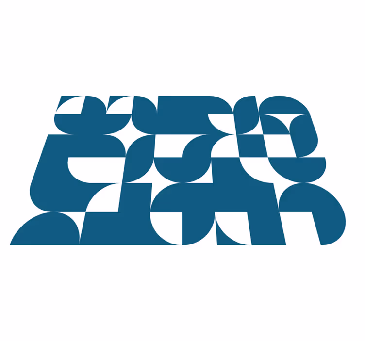 Sininen ympyrägeometrinen taideteosvinyylimatto - Tenstickers