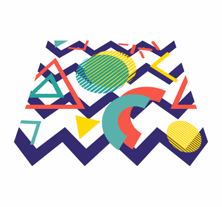 Vahvat värit geometrinen maalaus vinyylimatto - Tenstickers