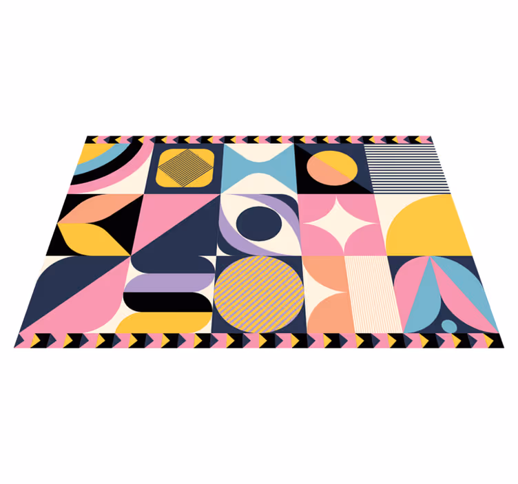 Monimuotoiset geometriset taidekuviot vinyylimatto - Tenstickers