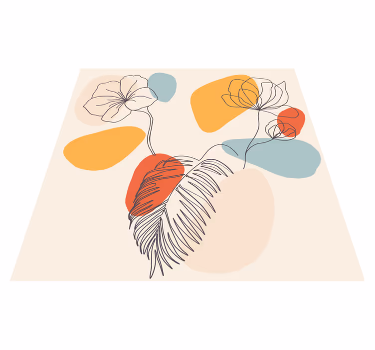 Geometrinen vinyylimatto kasvi-aiheisella seinätaiteella - Tenstickers