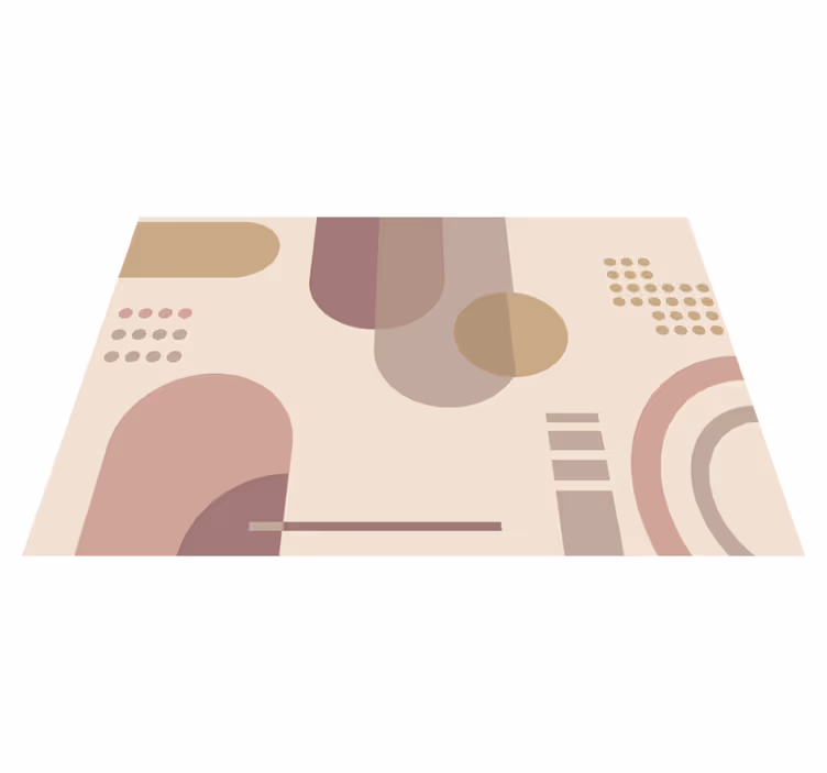 Harmaa ja ruskea geometrinen vinyylimatto - Tenstickers