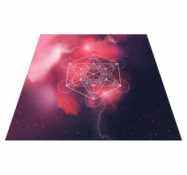 Geometrinen vinyylimatto metatronin symbolilla - Tenstickers