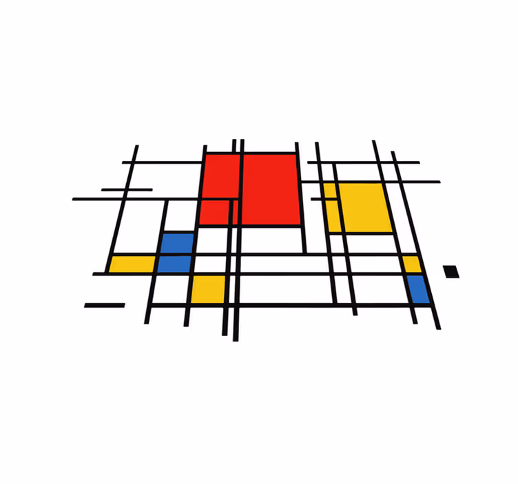 Geometrinen viivataidevinyylimatto - Tenstickers