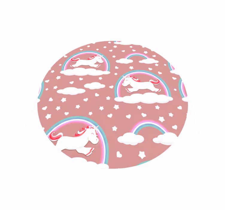 Suloiset yksisarviset ja sateenkaaret vinyylimatto - Tenstickers