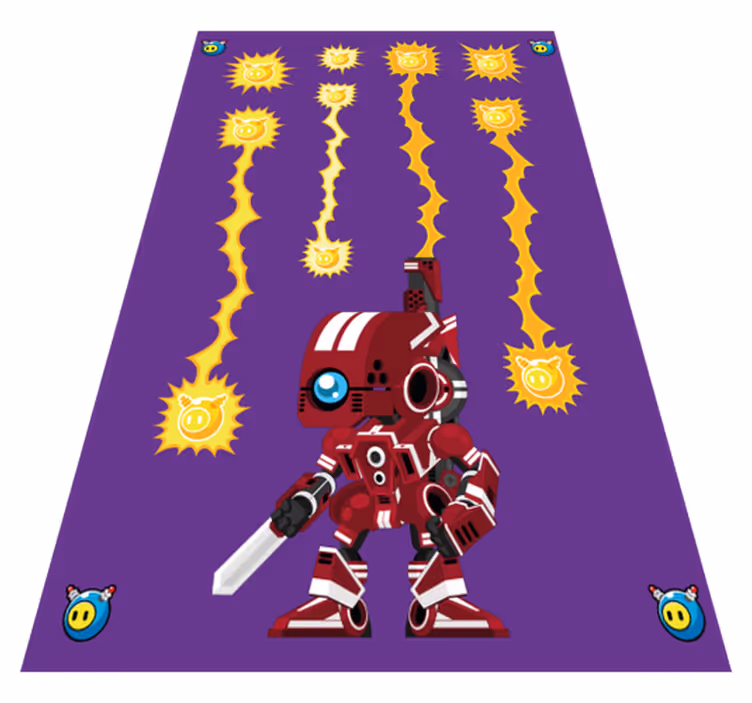 Robottien ampumispeli vinyylimatto - Tenstickers