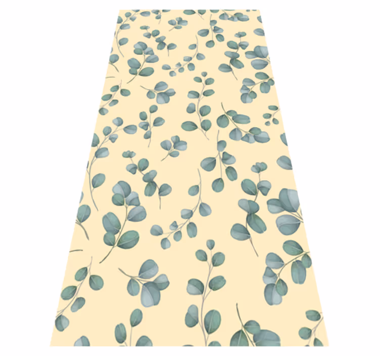 Beige vinyylimatto eukalyptuslehtikuvio - Tenstickers