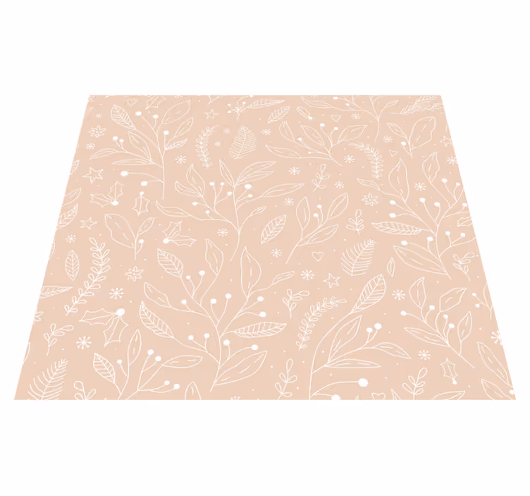 Beige vinyylimatto joulukukkaset - Tenstickers