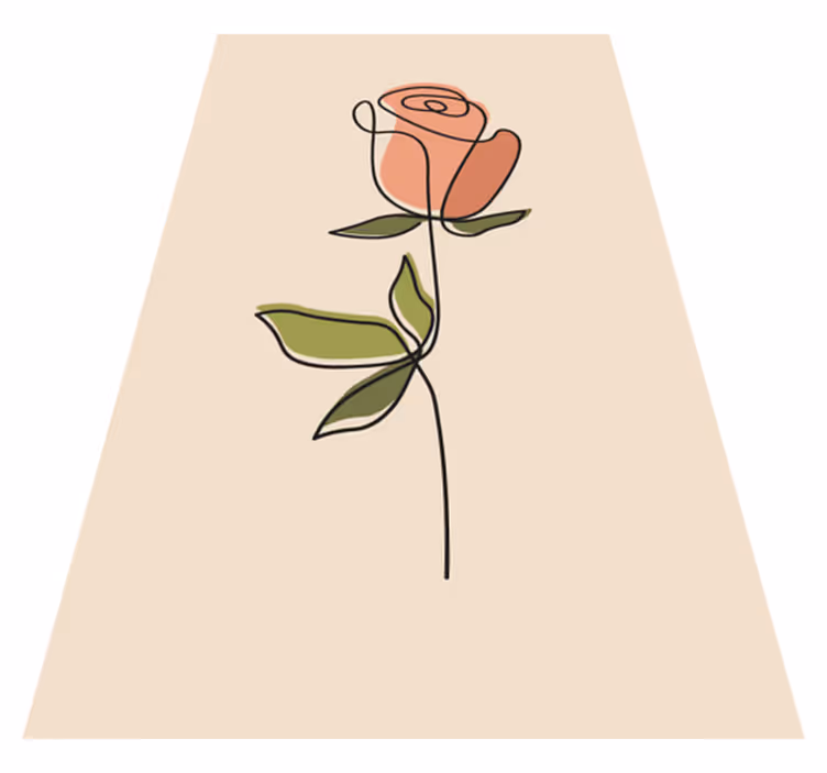 Beige vinyylimatto yhtenäinen kukkakuosi - Tenstickers
