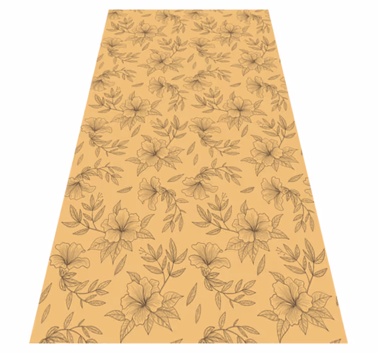 Beige vinyylimatto kauniilla varjokukilla - Tenstickers