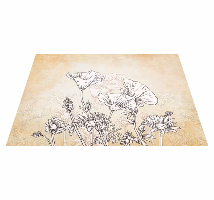 Beige vinyylimatto vanha niitty - Tenstickers