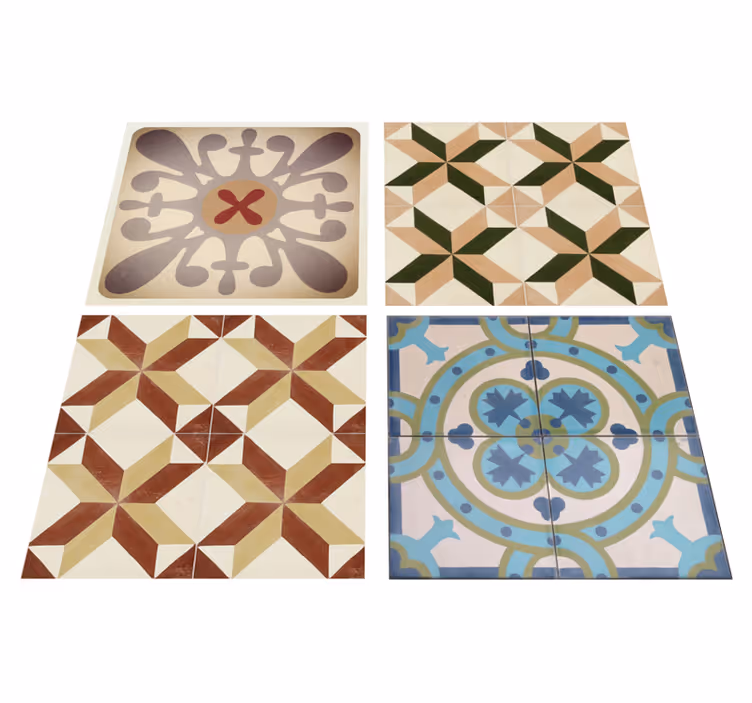 Beige vinyylimatto koristeellinen mosaiikkireunus - Tenstickers