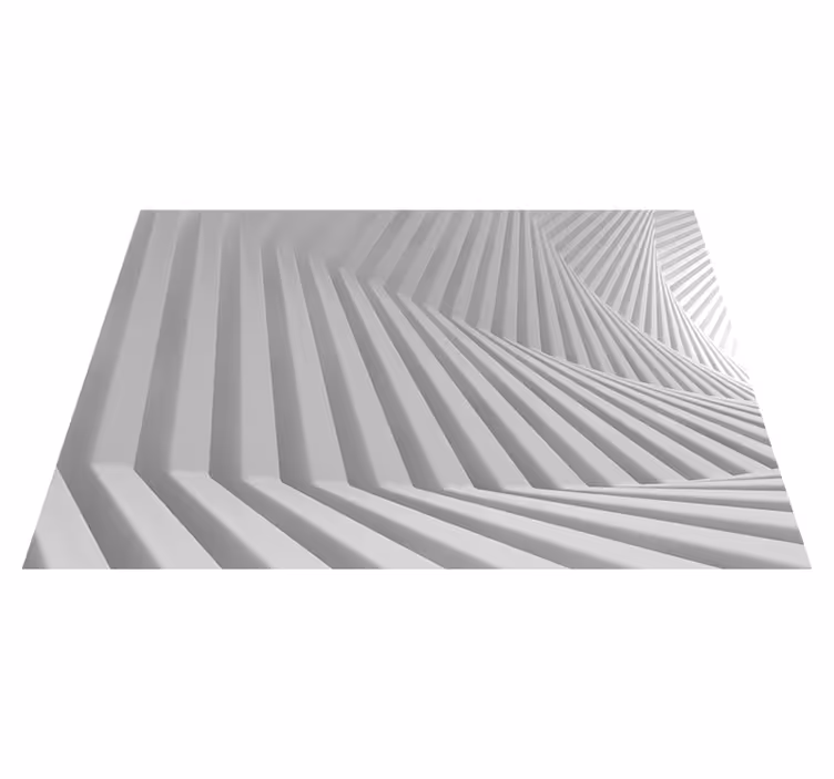 Abstraktit geometriset aallot valkoinen vinyylimatto - Tenstickers