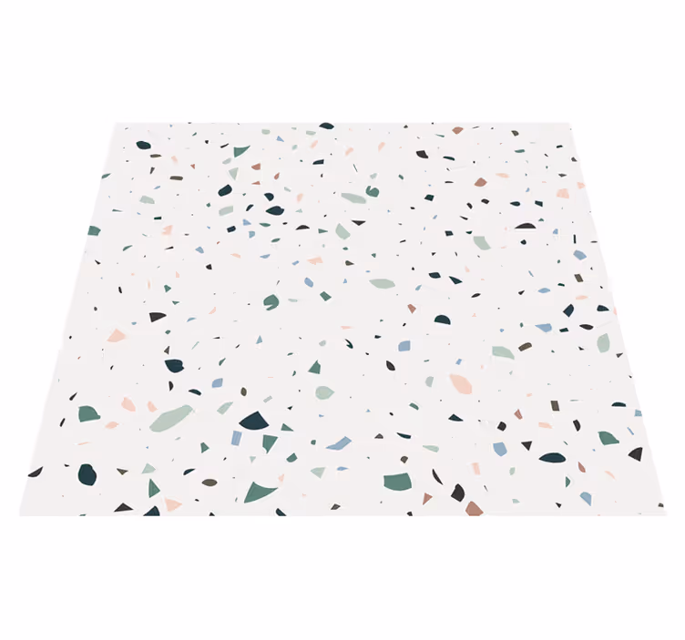 Valkoinen terrazzo vinyylimatto - Tenstickers