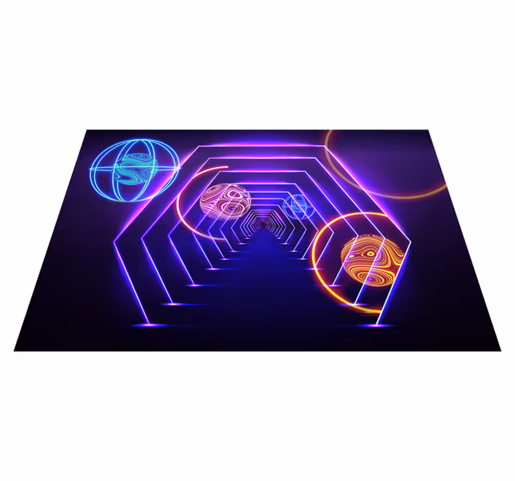 Neon kuusikulmainen tunnelinäköala vinyylimatto - Tenstickers