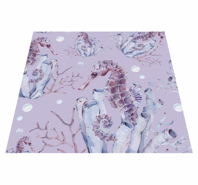 Vesivärihevoset violetti vinyylimatto - Tenstickers
