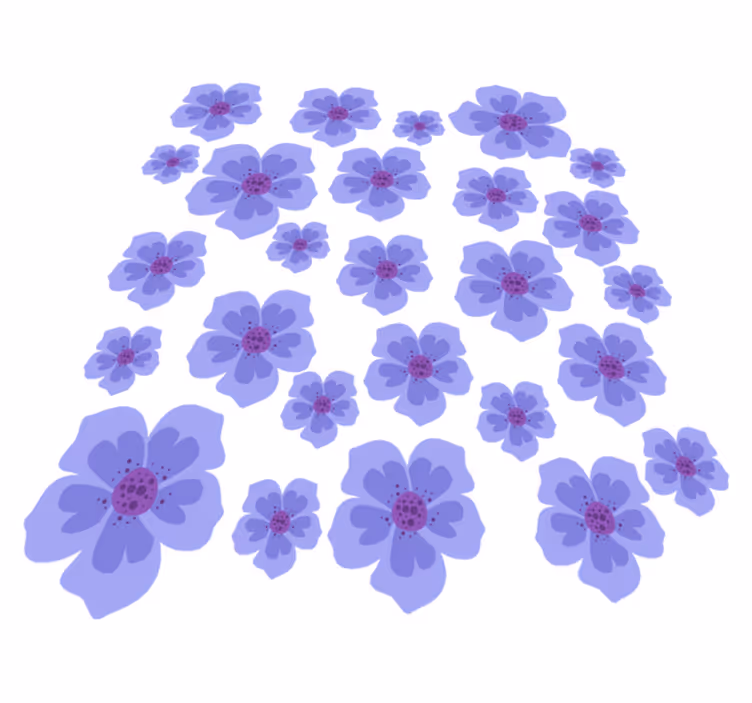Violetti vinyylimatto kukkakuviolla - Tenstickers