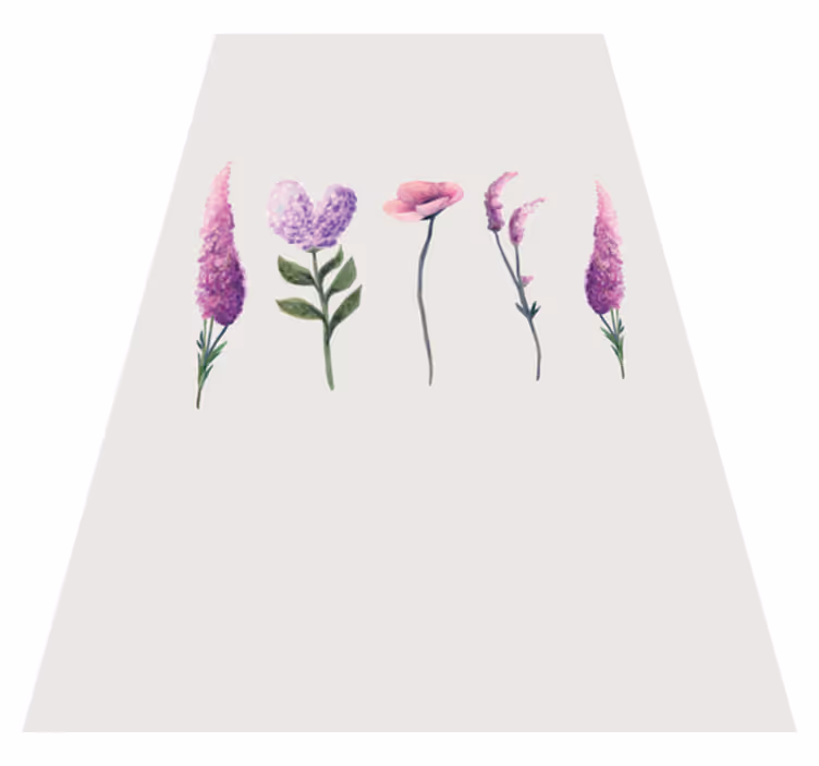 Violetti vinyylimatto neilikankukkakuviolla - Tenstickers