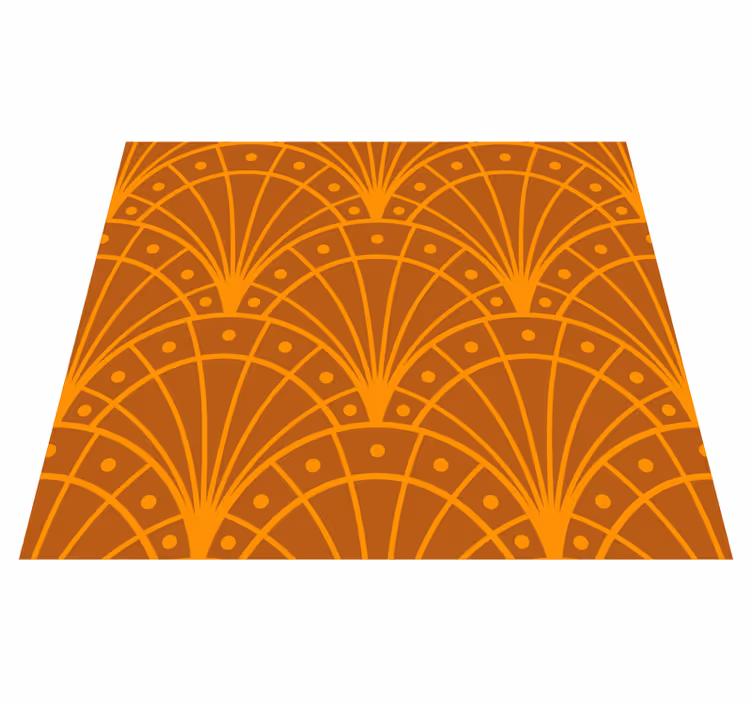 Oranssi vinyylimatto elegantti artdeco - Tenstickers