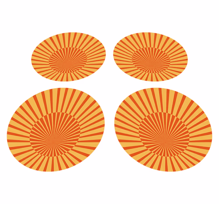 70-luvun auringon ympyrä oranssi vinyylimatto - Tenstickers